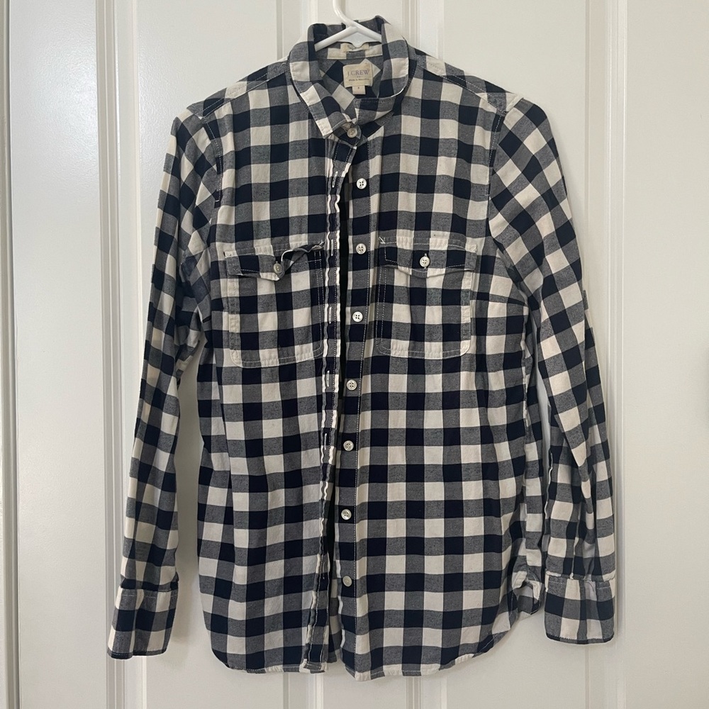 Womens small jcrew flannel button down